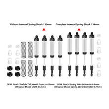 Load image into Gallery viewer, 6061-T6 ALLOY FRONT & REAR COMPLETE INTERNAL SPRING SHOCK SET (130MM AND 134MM) LMT2130134FR