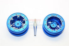 Load image into Gallery viewer, ALUMINIUM 6 POLES SIMULATION WHEELS IN SILVER EDGE FOR 1.9" TIRE WITH HEX TOOL - 1PR SET AW1906S

