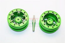 Load image into Gallery viewer, ALUMINIUM 6 POLES SIMULATION WHEELS IN SILVER EDGE FOR 1.9" TIRE WITH HEX TOOL - 1PR SET AW1906S
