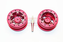 Load image into Gallery viewer, ALUMINIUM 6 POLES SIMULATION WHEELS IN SILVER EDGE FOR 1.9" TIRE WITH HEX TOOL - 1PR SET AW1906S
