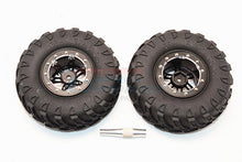 Load image into Gallery viewer, ALUMINIUM 6 POLES SIMULATION WHEELS IN SILVER EDGE WITH 1.9" TIRE &amp; HEX TOOL (INNER BLACK &amp; OUTER SILVER SCREWS)1PR SET AW1906STYBKS
