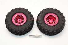 Load image into Gallery viewer, ALUMINIUM 6 POLES SIMULATION WHEELS IN SILVER EDGE WITH 1.9" TIRE &amp; HEX TOOL (INNER BLACK &amp; OUTER SILVER SCREWS)1PR SET AW1906STYBKS
